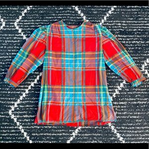 Bright vintage plaid button-down
